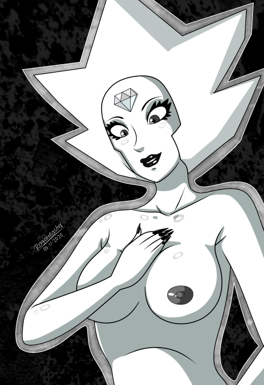 alien_girl big_breast big_breasts female grey_eyes mature_female mature_woman milf rayoxmaster steven_universe steven_universe:_the_movie steven_universe_future white_body white_diamond_(steven_universe) white_hair