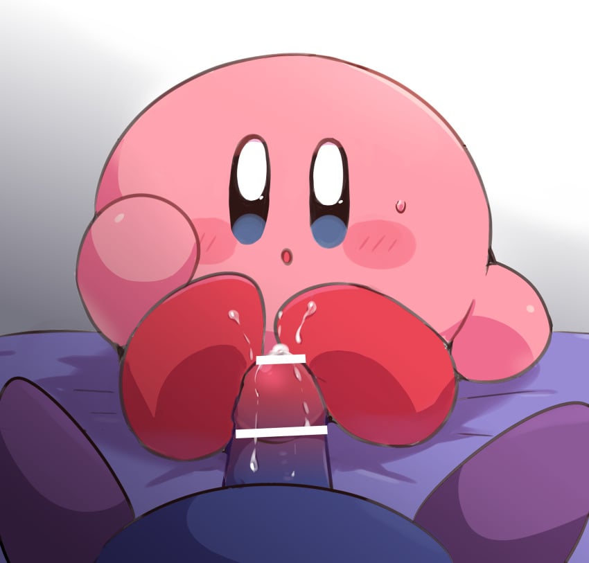 blue_body blue_eyes blue_skin blush cum cum_on_feet feet foot_fetish foot_focus footjob kirby kirby_(series) meta_knight nintendo pink_body pink_skin purple_feet red_feet subaru331