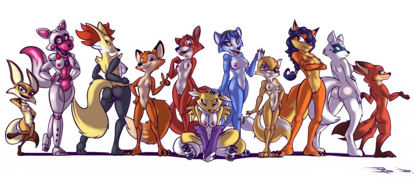 1boy 6+girls alopex animatronic annoyed anthro arctic_fox arm_grab arm_markings arm_warmers armwear ass backsack balls barely_visible_balls barely_visible_genitalia bassybefuddle black_nose black_sclera blue_body blue_eyes blue_fur blue_hair bow_tie breasts canid canine carmelita_fox clitoris countershade_face countershade_tail countershade_torso countershading covering covering_crotch crossed_arms crossed_legs crossover darma_(rock_dog) delphox digimon digimon_(species) dipstick_ears dipstick_tail disney eastern_and_western_character eyelashes eyeshadow eyewear facial_markings female fennec five_nights_at_freddy's fox frown funtime_foxy_(fnaf) funtime_foxy_(fnafsl) fur genitals gesture glasses green_eyes group hair hand_behind_neck hand_on_breast hand_on_hip hands_on_hips head_markings krystal leg_markings looking_aside looking_at_viewer looking_back machine maid_marian makeup male mammal markings mask_(marking) medium_breasts mostly_nude multicolored_body multicolored_ears multicolored_fur multicolored_tail multiple_girls navel nick_wilde nintendo nipples nude on_one_leg one_eye_closed open_mouth orange_body orange_fur paws perineum photo pink_body pokémon pokémon_(species) pokemon popy pussy rear_view red_body red_bow red_fur renamon robin_hood_(disney) robot rock_dog sad scowl shrug simple_background sitting sly_cooper_(series) small_breasts smile smirk smooth_fur sony_corporation sony_interactive_entertainment speaker standing star_fox straight sucker_punch_productions tailband tan_balls tan_body tan_fur teenage_mutant_ninja_turtles teeth thigh_marking tribal_markings two_tone_body two_tone_fur v video_games white_background white_body white_fur yellow_body yellow_eyes yellow_fur zootopia