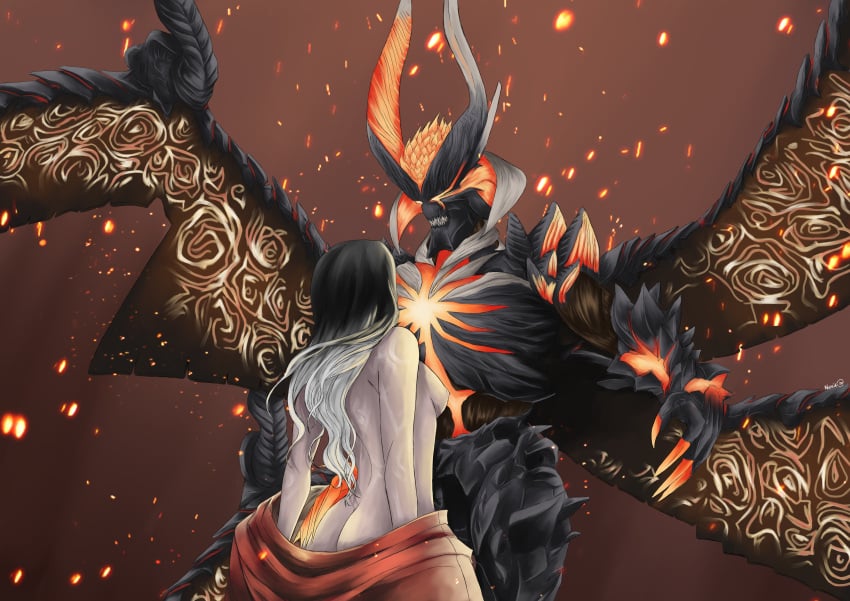 absurdres ass couple dante_(devil_may_cry) demon_horns demon_tail demon_wings devil_may_cry devil_may_cry_5 highres horns sin_devil_trigger straight tail tattoo wings