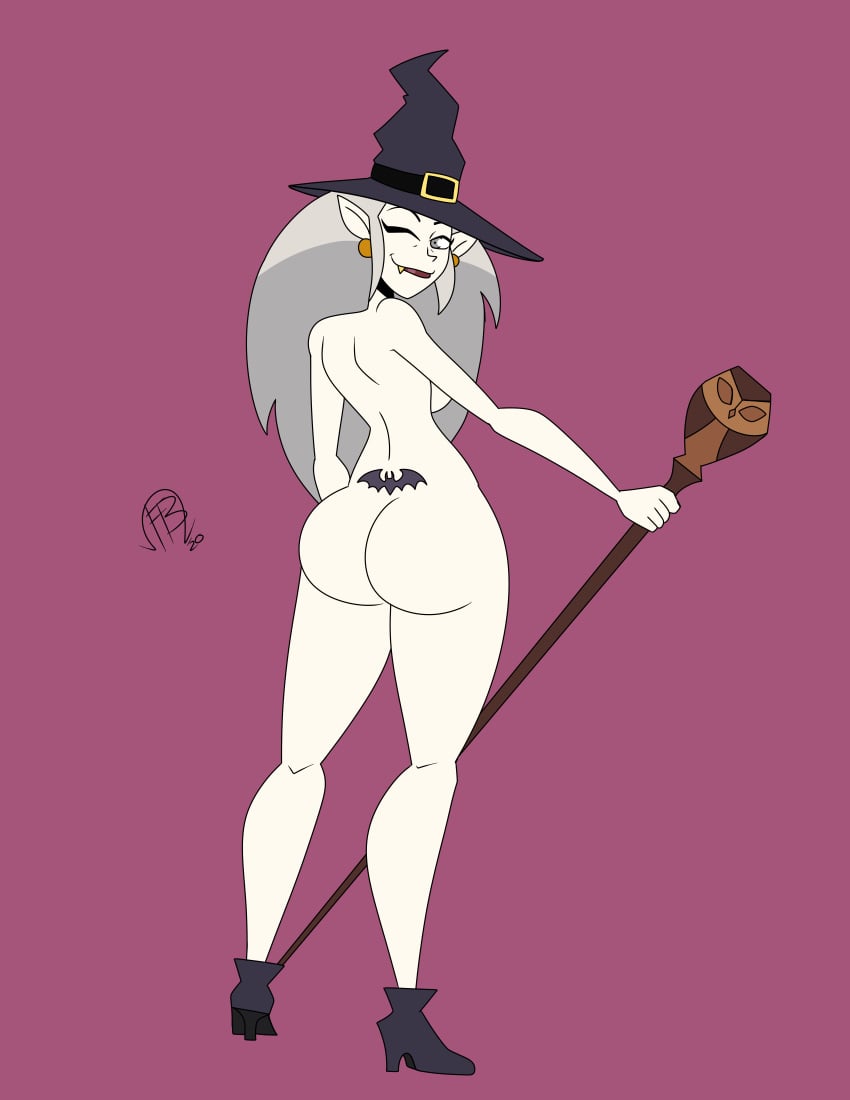 ass breasts costume dat_ass disney disney_channel eda_clawthorne female frostbiteboi hat naked_footwear naked_hat naked_with_shoes_on nude owlbert patreon_reward smooth_skin tagme tattoo the_owl_house tramp_stamp winking witch witch_hat