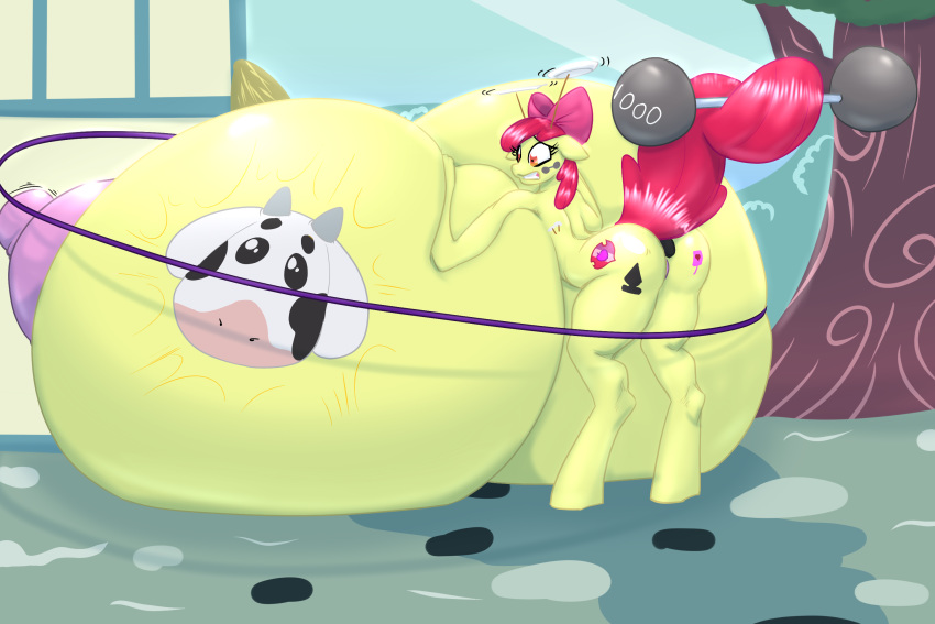 3:2 anal anal_masturbation anal_sex anthro anthrofied apple_bloom_(mlp) ass bent_over big_breasts blues64 breast_expansion breasts equid equine friendship_is_magic hasbro hi_res horse huge_breasts hyper hyper_breasts mammal masturbation my_little_pony nude outside penetration pony simonaquarius tree