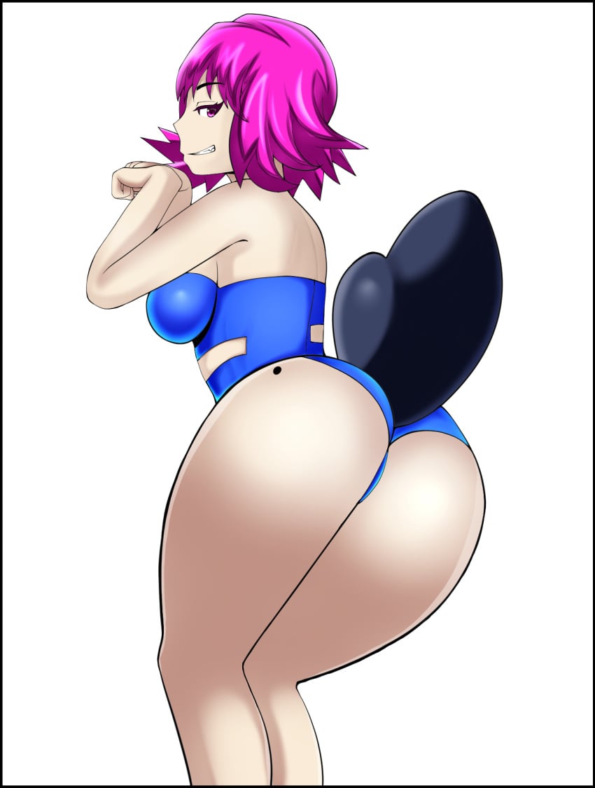 1girls 2020 ass big_ass breasts brown_eyes canine curvaceous disguised_zorua female fox fox_tail human large_breasts nintendo pale-skinned_female pale_skin philena_ivy pokemon pokemon_(species) pokemon_bw pokemon_professor pokemon_rgby purple_hair shapeshifting shiftingfun short_hair swimsuit tail transformation wide_hips zorua