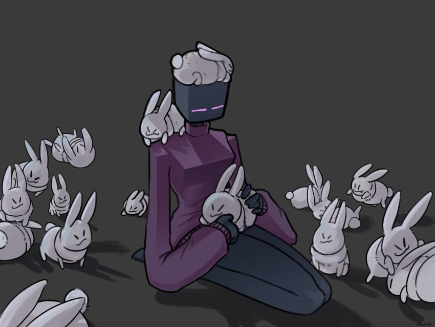 bunny enderwoman gubby_(roblox) kaiser_oof9 minecraft on_knees roblox sfw sweater tagme wholesome