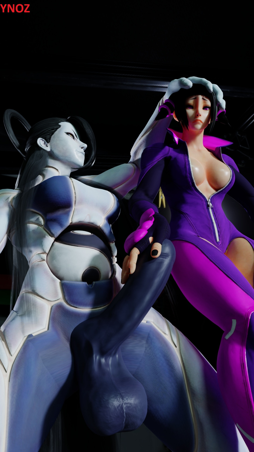 3d big_breasts defeated dickgirl domination futa_on_female futanari head_grab held_by_hair juri_han pose robot_futa robot_girl scared seth_(sfv) seth_(street_fighter) street_fighter street_fighter_v ynoz