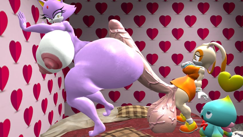 3d anthro big_breasts big_butt big_penis blaze_the_cat buttjob chao_(sonic) cheese_the_chao cream_the_rabbit dickgirl furry futa_on_female futanari huge_breasts hyper minttoo sonic_(series) source_filmmaker