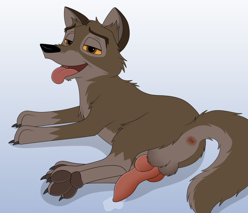 anatomically_correct animal_genitalia animal_penis anus ass balls balto balto_(film) bedroom_eyes bodily_fluids canid canine canine_penis canis cum domestic_dog erection feral genital_fluids genitals hi_res hybrid knot looking_at_viewer male male_only mammal narrowed_eyes open_mouth pawpads paws penis presenting raised_tail seductive skateryena solo tongue tongue_out wolf wolfdog