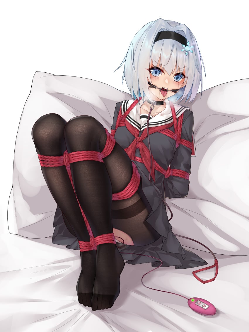 bondage ginklaga red_rope ryuuou_no_oshigoto! seifuku sora_ginko torn_clothes vibrator