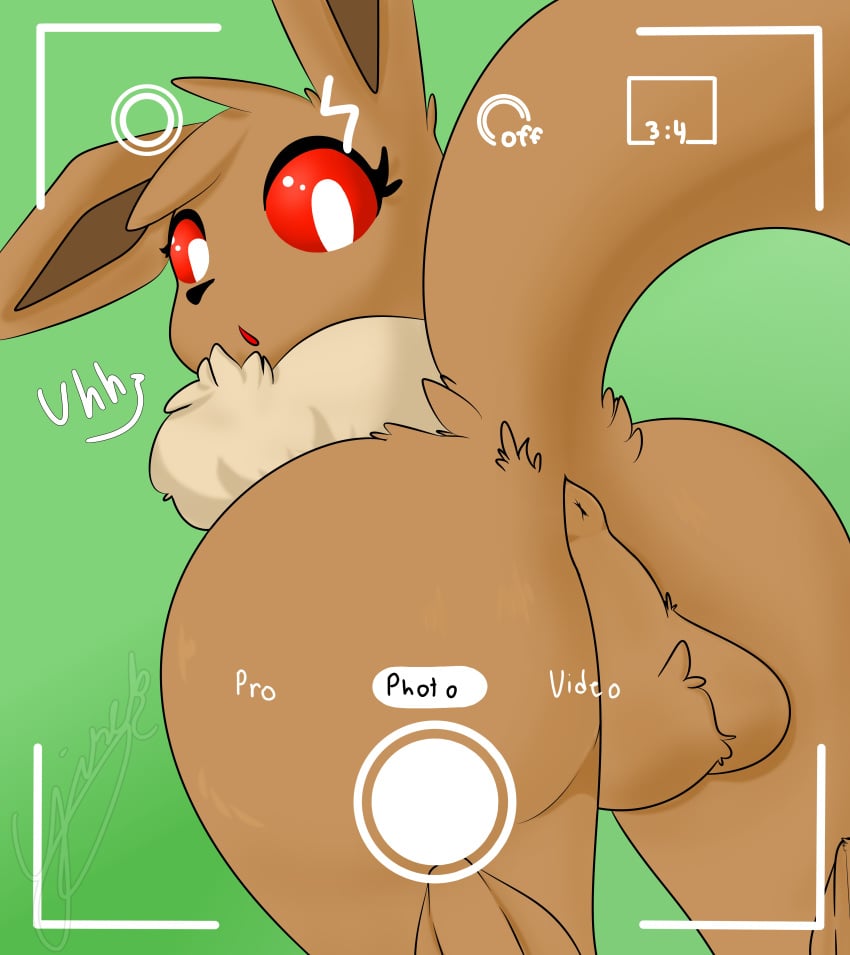 absurd_res anus balls camera canid eevee feral fur genitals hi_res male mammal nintendo photo pokémon_(species) pokemon pokemon_(species) solo solo_male video_games yirck