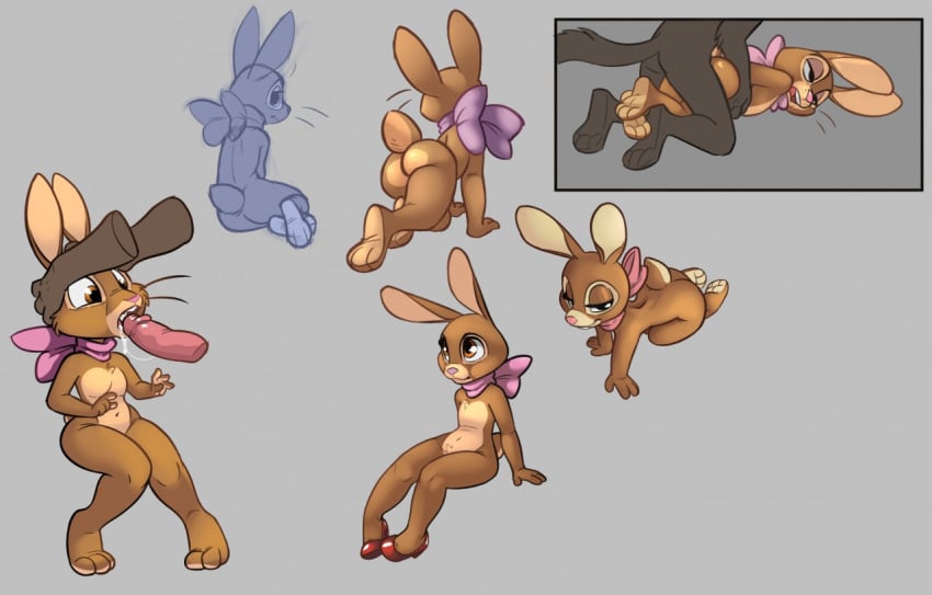 1boy 1girls 2017 all_fours anthro anthro_on_anthro anthro_penetrated anthro_penetrating anthro_penetrating_anthro ass bow brown_body brown_eyes cadbury cadbury_bunny disembodied_hand disembodied_penis duo erection faceless_male fellatio female female_focus female_penetrated footwear from_behind_position genitals grey_background head_grab lagomorph leporid male male_penetrating male_penetrating_female mammal mascot mostly_nude multiple_images oral penetration penile penis rabbit scarf sex shoes simple_background siroc sitting solo_focus straight