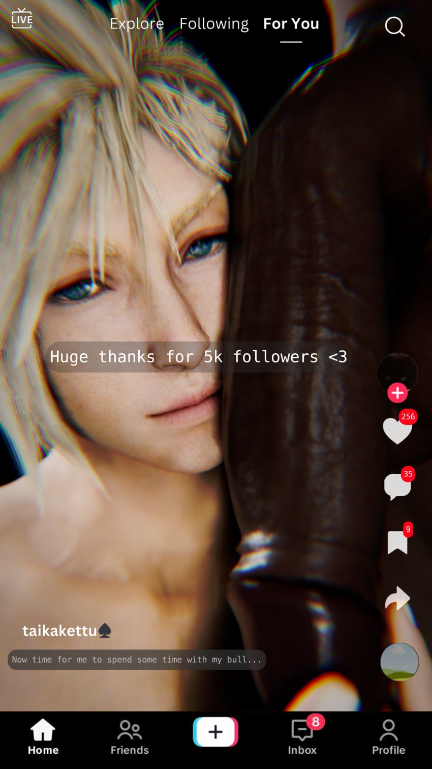 3d balls ballsack big_penis blacked blonde-haired_male blonde_hair blue_eyes cloud_strife dark-skinned_male dark_skin femboy final_fantasy follower_celebration gay hand_on_penis implied_oral interracial interracial_sex jack_of_spades large_penis light-skinned_male light_skin looking_at_viewer male male_only otoko_no_ko otokonoko penis qos queen_of_spades queen_of_spades_symbol selfie simple_background sissy social_media taikakettu tiktok twitter_link twitter_username yaoi