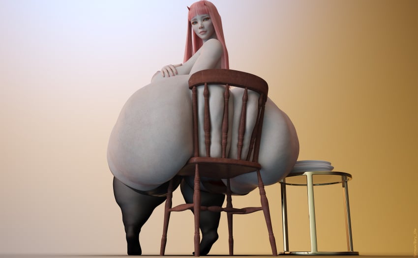 1girls ass_bigger_than_head ass_bigger_than_torso big_ass big_breasts breasts bury-she darling_in_the_franxx enormous_ass fat_ass fat_legs female huge_ass hyper hyper_ass lard_ass looking_at_viewer looking_back nipples pink_hair short_hair solo zero_two_(darling_in_the_franxx)