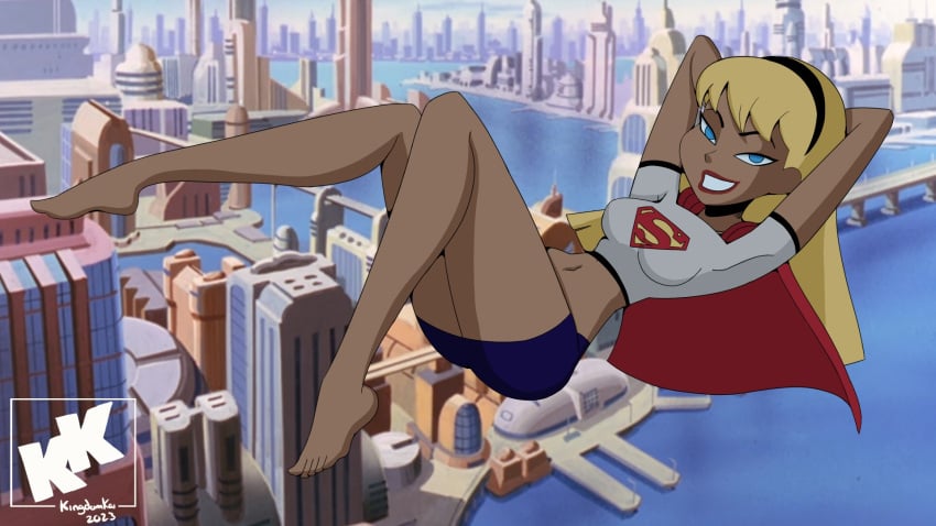 1girls 2023 barefoot clothed clothed_female clothing dc dc_comics dcau female female_only fully_clothed kara_in-ze kara_kent kingdomkai kryptonian solo supergirl supergirl_(dcau) superhero superhero_costume superheroine superman:_the_animated_series superman_(series) tagme