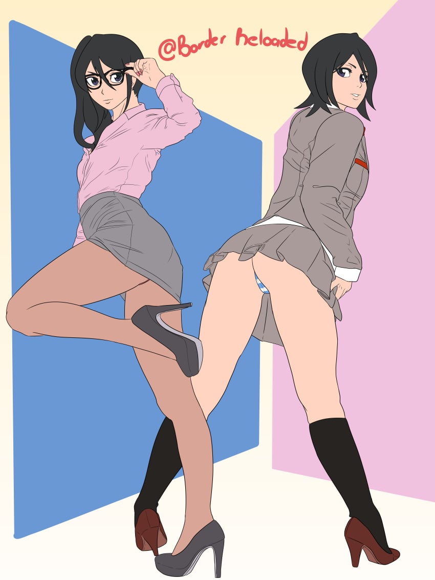 1girls bleach borderreloaded female female_only kuchiki_rukia school_uniform solo tagme teacher