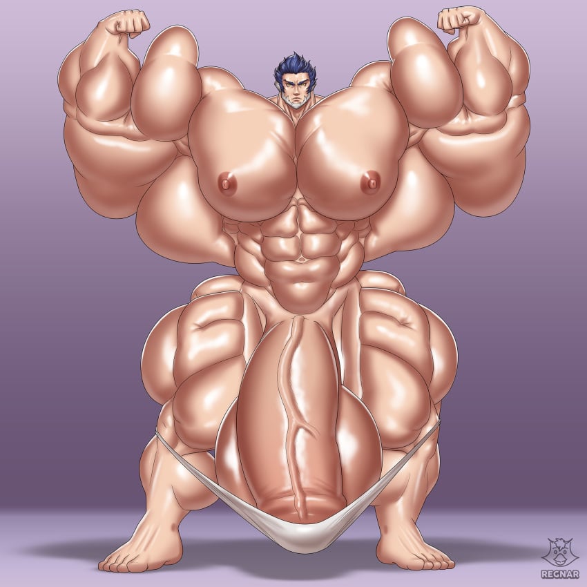 aogami_(smt) balls bodybuilder cock hyper hyper_balls hyper_cock hyper_genitalia hyper_penis hyper_testicles male male_only muscles muscular muscular_arms muscular_male muscular_thighs penis regnar shin_megami_tensei testicles