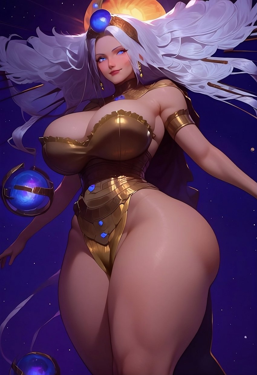 ai_generated big_breasts huge_breasts maven_(path_of_exile) path_of_exile tagme unknown_artist white_hair