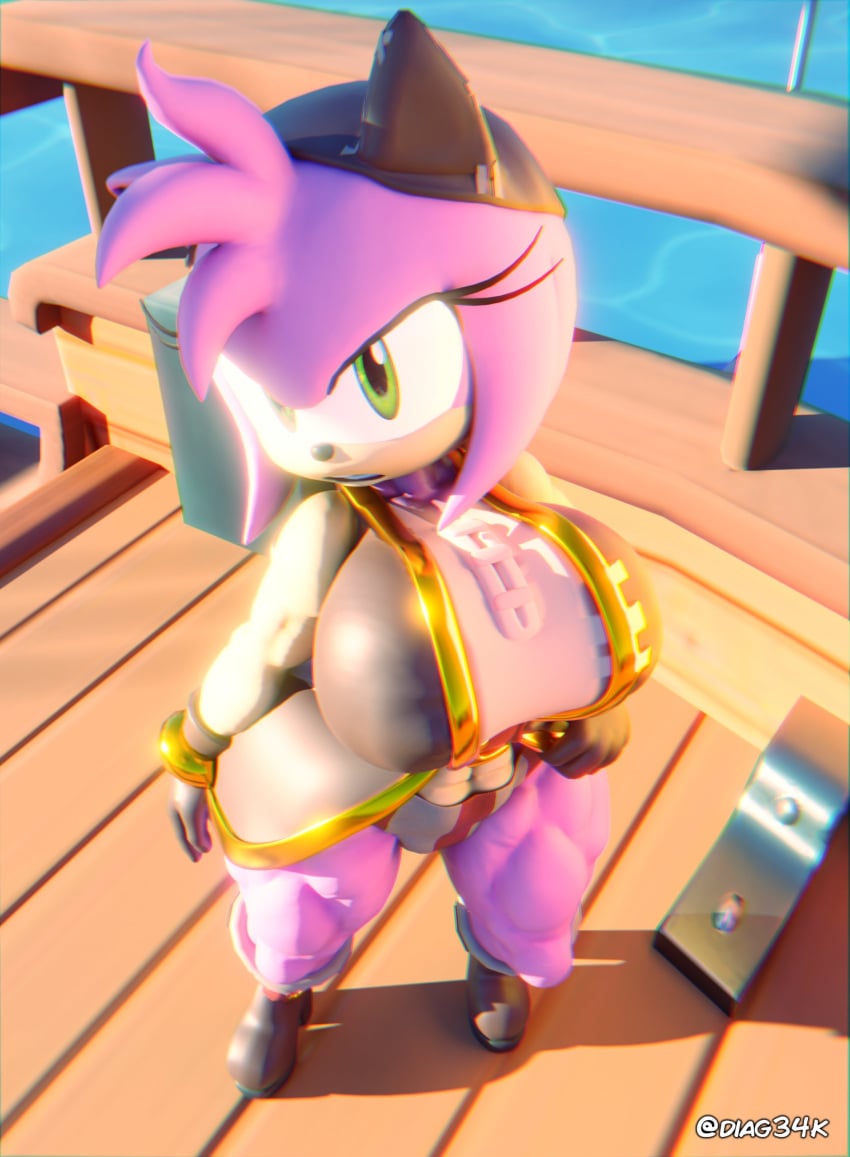 1girls 3d 3d_(artwork) amy_rose anthro big_breasts black_rose_(sonic_prime) breasts diag34k furry huge_breasts large_breasts pirate pirate_girl solo solo_female solo_focus sonic_(series) sonic_prime sonic_the_hedgehog_(series) thick thick_thighs thighs wide_hips