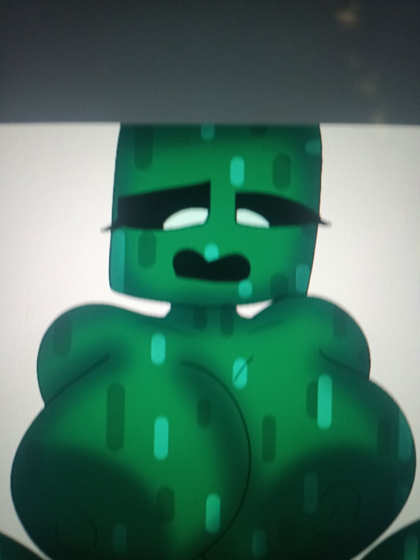 anthro creeper creeper_(minecraft) green_body green_skin minecraft mojang nsfwed22 pov sex