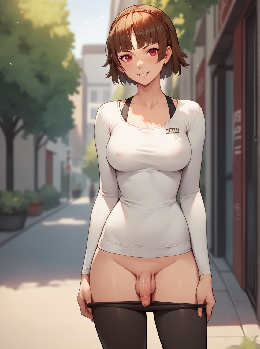 ai_generated atlus futanari makoto_niijima normal_penis persona persona_5 robinlover tagme