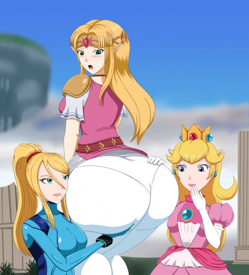 3girls a_link_between_worlds alternate_ass_size ass ass_grab ass_in_dress ass_worship big_ass big_butt bottom_heavy bubble_butt crossover fat_ass female_face_near_ass females females_only fully_clothed huge_ass large_ass looking_back looking_down mario_(series) metroid multiple_girls nintendo pantylines princess_peach princess_zelda samus_aran spooky-gh0st super_smash_bros. super_smash_bros._ultimate the_legend_of_zelda thick_ass thick_thighs wide_hips zelda_(a_link_between_worlds) zero_suit zero_suit_samus