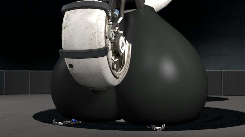 3d 3d_(artwork) atlas_(portal) between_breasts big_nipples bigger_female breasts_bigger_than_head casual casual_nudity female giant_breasts giant_female glados hanging_breasts hyper_breasts josh-u4 nude portal_(series) robot robot_girl smaller_male suffocating