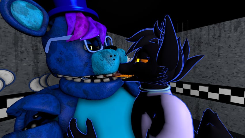 animatronic bear belly blue fnaf hug kissing pixel