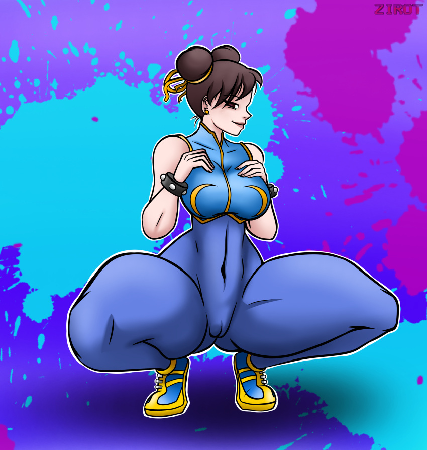 1girls 2023 absurd_res bodysuit capcom chinese chun-li female female_focus female_only hourglass_figure huge_thighs looking_at_viewer pussy shoes squatting street_fighter street_fighter_6 street_fighter_alpha thick thick_ass thick_legs thick_thighs thighs visible_pussy zirot