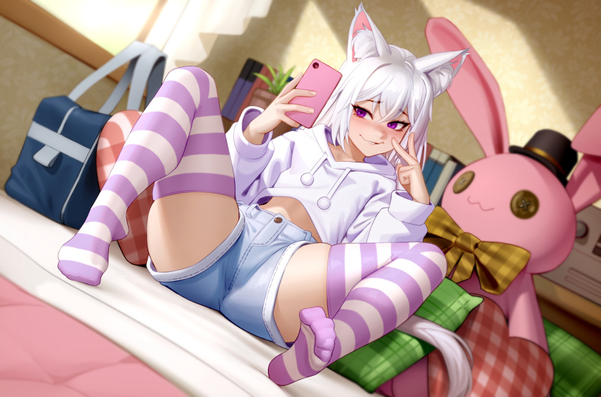 1girls clothing feet feet_up foot_fetish foot_focus high_socks high_thighs kairuhentai kairunoburogu nonude original purple_eyes shiro_(lpshiro) shorts sitting sock_fetish socks sole_female soles soles_of_feet_in_socks solo_female staring_at_viewer striped_legwear striped_socks striped_thighhighs sweater sweatshirt tagme thigh_socks thighhighs thighs toes_visible_through_clothing white_hair