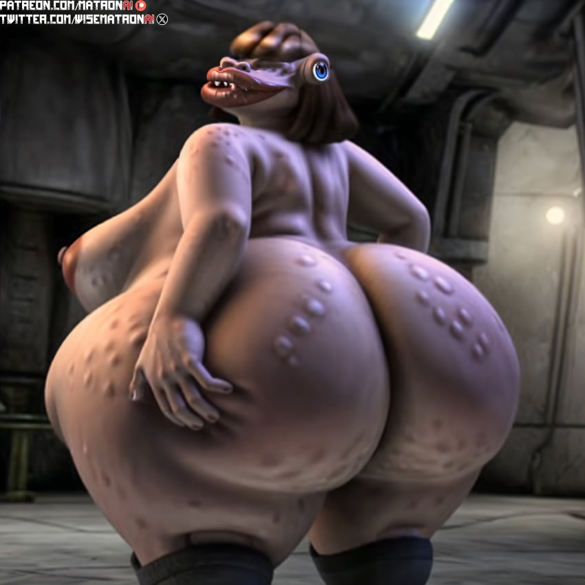 1girls 4k ai_generated alien ass bbw big_breasts breasts female female_only highres huge_hips large_breasts looking_back massive_ass massive_butt massive_thighs matronai_(artist) obese obese_female patreon patreon_username pinup solo solo_female solo_focus ssbbw stable_diffusion t'nuk thick_hips thick_thighs tripping_the_rift twitter_username ugly ugly_female wide_hips