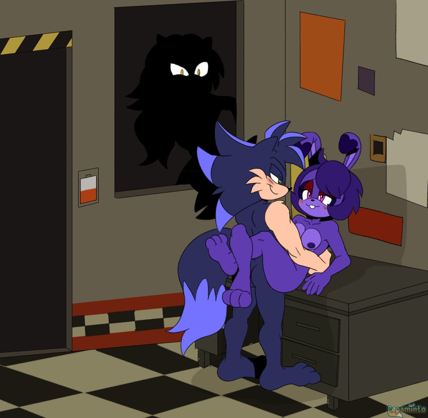 alternate_version_at_source bonfie five_nights_at_freddy's five_nights_at_freddy's:_security_breach johnny_the_hedgewolf legs_wrapped_around_partner mobian_(species) nude office_sex pepamintop roxanne_wolf_(fnaf) sex_on_desk sillouette sonic_(series) sonic_oc sonic_the_hedgehog_(series) tagme vagina vaginal_sex