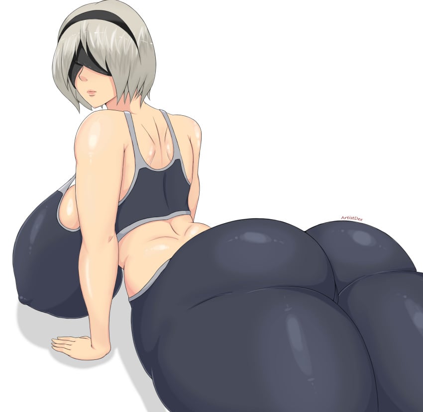 1girls 5_fingers android artistdex ass backboob bare_shoulders big_ass big_butt black_leggings blindfold bra breasts breasts_bigger_than_head butt clothed clothes clothing erect_nipples fat_ass female female_only fully_clothed grey_hair hairband hanging_breasts hidden_eyes hips huge_ass huge_breasts huge_butt humanoid hyper_ass hyper_butt hyper_thighs large_ass large_butt leggings lips looking_at_viewer lying massive_thighs nier:_automata nier_(series) nipple_bulge nipples no_eyes pose posing shadow short_hair simple_background solo solo_female sports_bra sportswear thick thick_ass thick_thighs thighs thunder_thighs thundercats tight_clothing tight_pants voluptuous white_background wide_hips yoga_pants yorha_2b