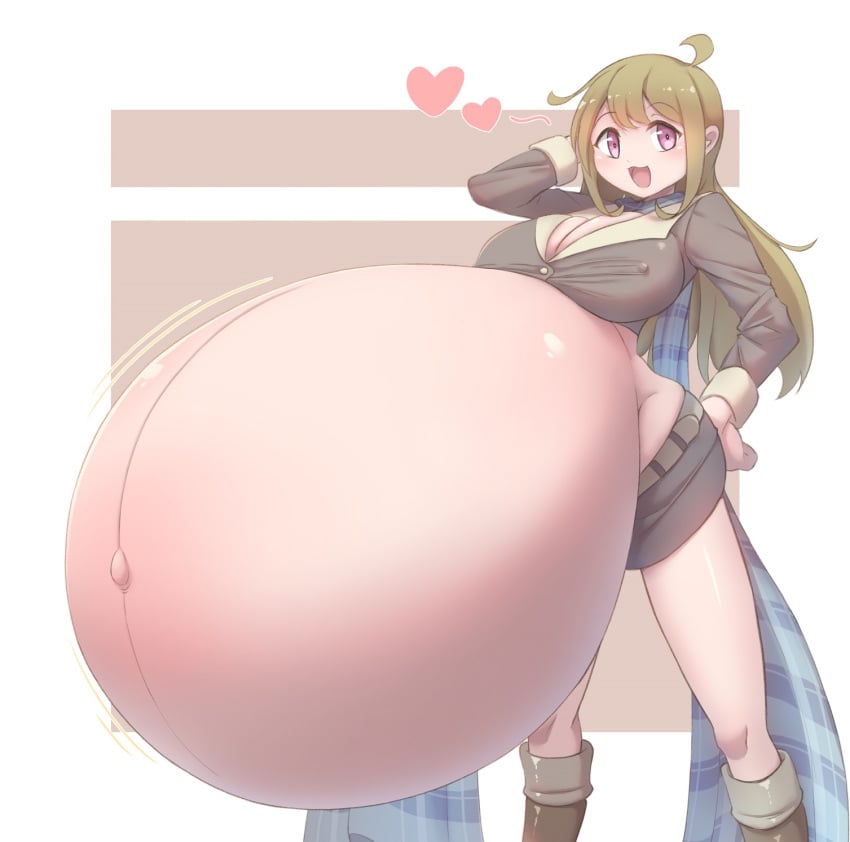 1111122 1girls areolae big_breasts breasts dadouko erect_nipples female female_only huge_belly hyper_belly hyper_pregnancy large_breasts looking_at_viewer nipples pregnant ready_to_pop solo