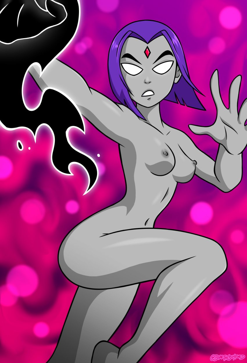 1girls bold-n-brash breasts darthguyford dc dc_comics dcau demon_girl female female_only forehead_jewel grey_skin jewel_on_forehead nude nude_female purple_hair rachel_roth raven_(dc) smooth_skin superheroine teen_titans umbrakinetic white_eyes