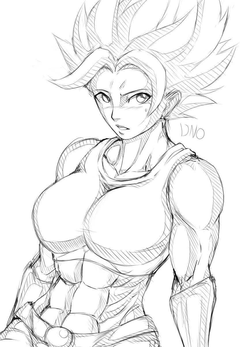 1girls abdomen abs biceps big_breasts breasts dno dragon_ball dragon_ball_super female kale kale_(berserker) legendary_super_saiyan muscles muscular muscular_female saiyan short_hair sketch spiky_hair super_saiyan super_saiyan_2