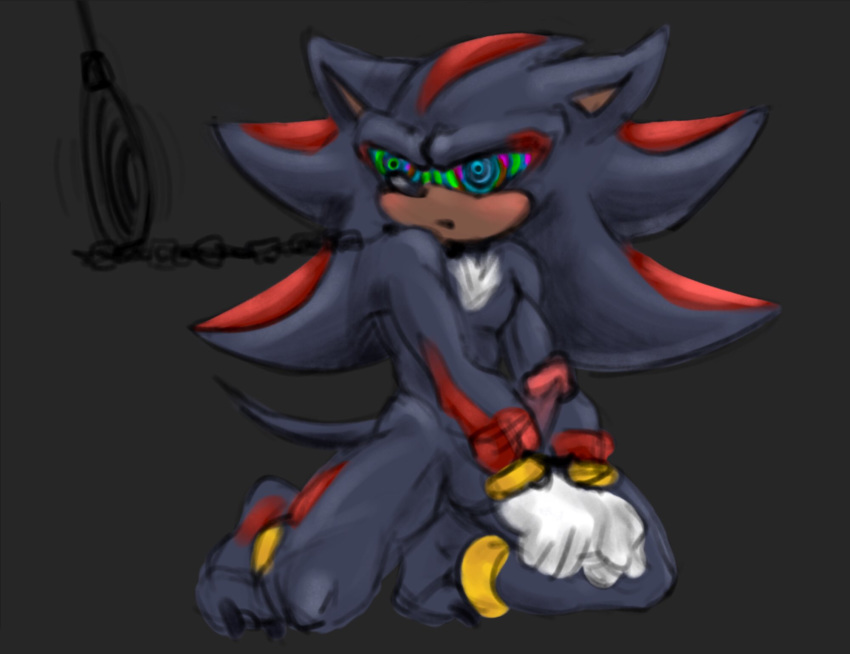 anthro barefoot bound chained chains claws collar genitals hi_res hypnosis leash male male_only mind_control noctobi nude penis shadow_the_hedgehog solo sonic_(series) sonic_the_hedgehog_(series) spiral_eyes toe_claws