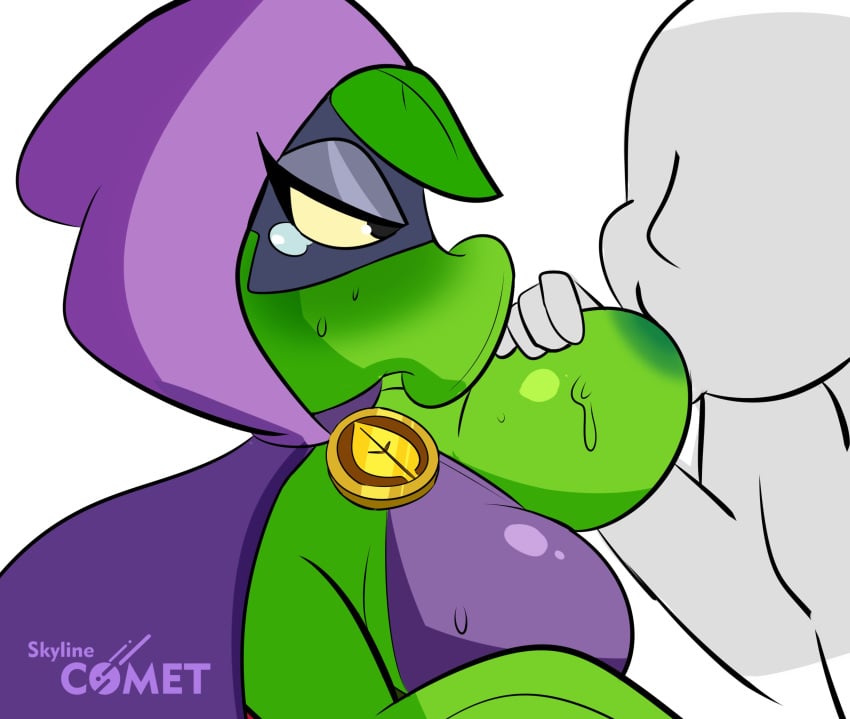 1girls annoyed anon big_breasts breast_sucking crying faceless_male female green_shadow_(pvz) one_breast_out peashooter_(pvz) plant plant_girl plantie plants_vs_zombies plants_vs_zombies:_heroes purple_suit skyline_comet tagme