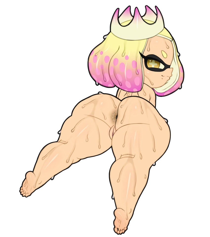 anus big_ass looking_back nintendo pearl_(splatoon) pussy shortstack splatoon sweat zeeman