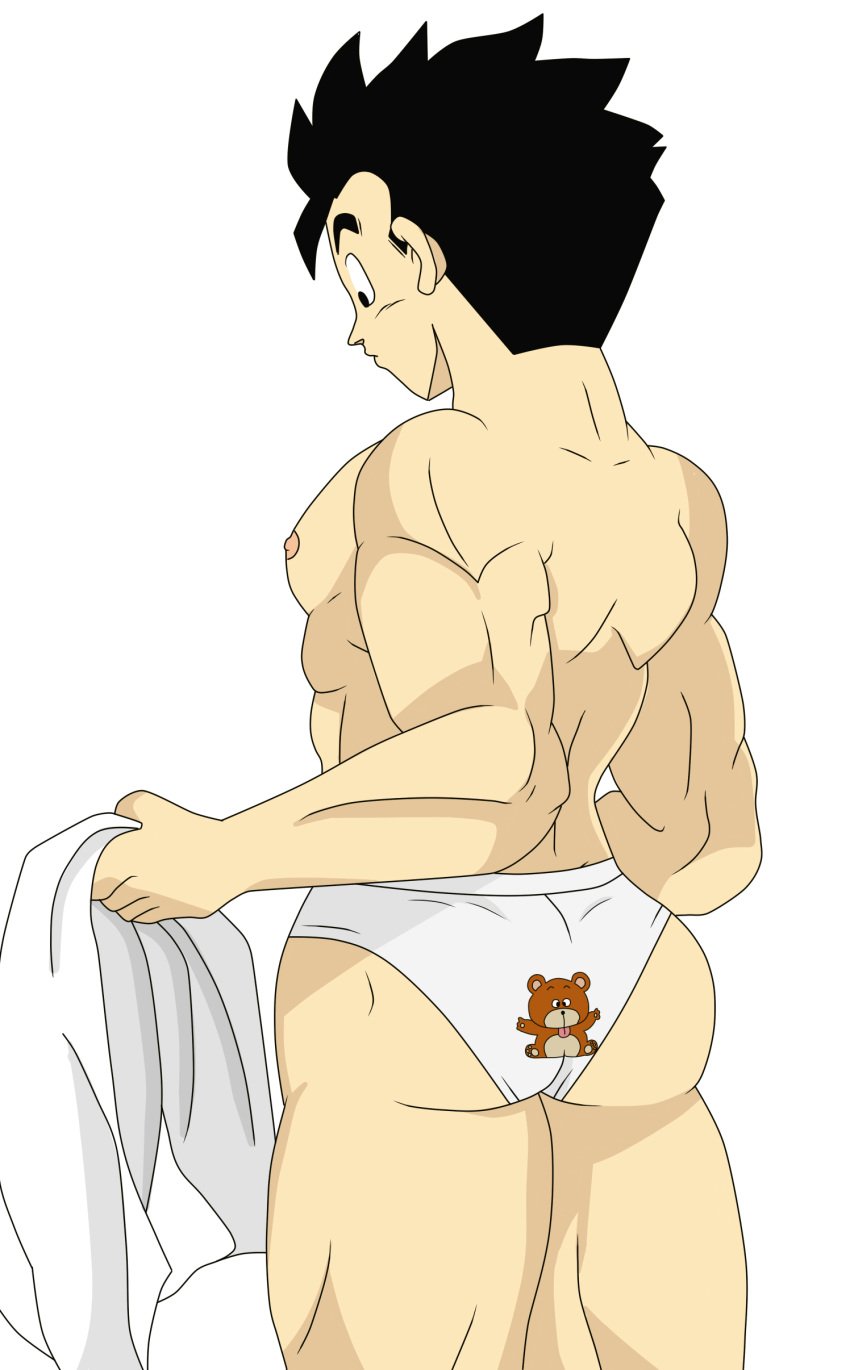 1boy back dragon_ball dragon_ball_z fedrc male male_only muscular solo son_gohan tagme uncensored underwear