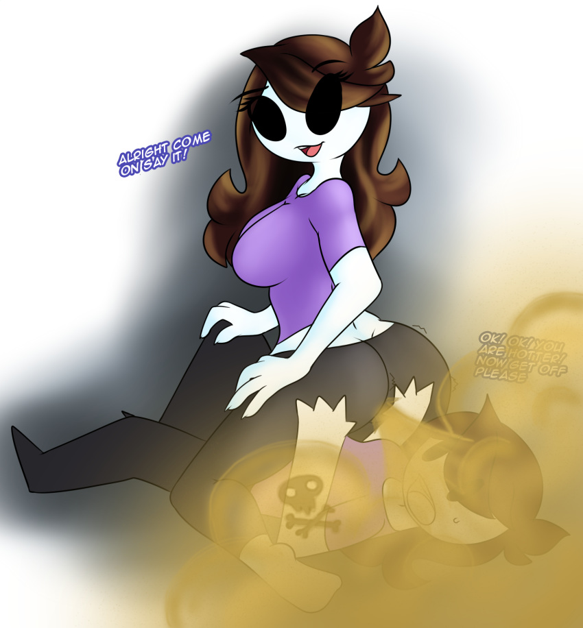 2girls ass clone facefart facesitting fart fart_cloud fart_fetish female female_only jaiden jaiden_animations jaidenanimations multiple_girls neronova source_request youtube youtuber