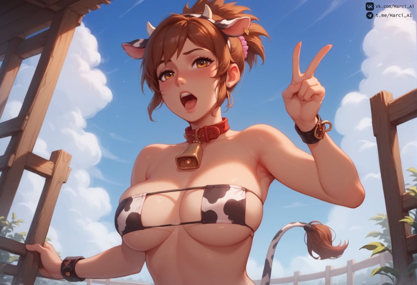 ai ai_generated animedrawing animegirl animemangagirl animestyle breasts cow_girl dota dota2 dota2fanart dota2girls dota2heroes dota_2 dotadragonsblood gamecharacter gamefanart marci marci_(dota) marci_ai painting photoshop