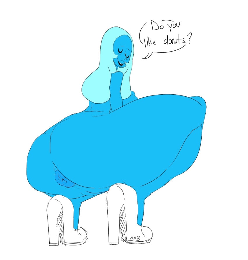 anus big_ass blue_body blue_diamond_(steven_universe) blue_skin cab cartoon_network closed_eyes diamond_authority high_heels nude nude_female solo solo_female solo_focus steven_universe text text_bubble