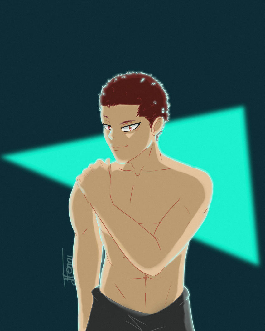 male_only red_hair satori_tendo shirtless tendou_satori timeskip