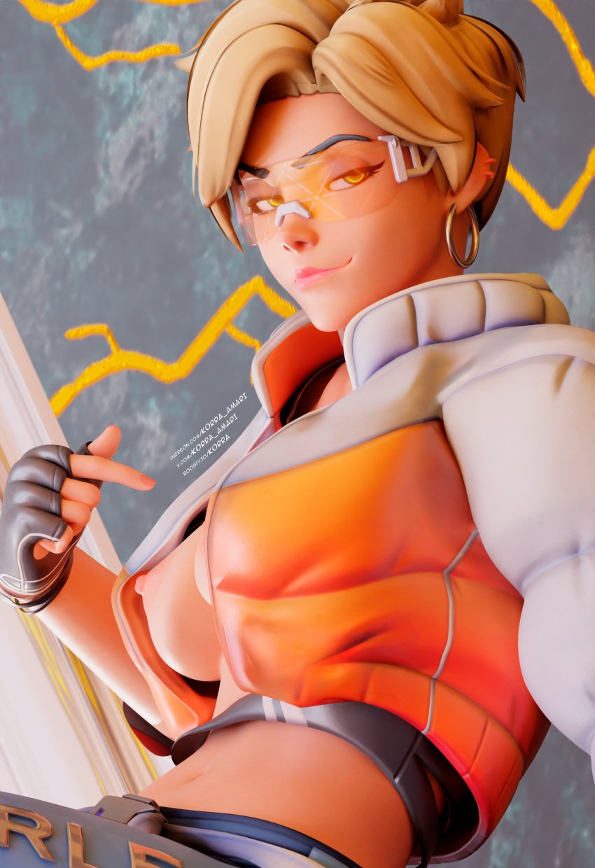 3d antifragile_traysi big_breasts blender breasts close-up korra_amari le_sserafim lena_oxton nsfw overwatch overwatch_2 sfw sunglasses tinted_eyewear tracer