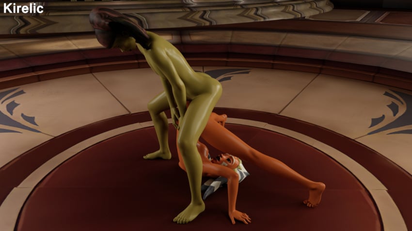 2girls 3d age_difference ahsoka_tano alien alien_girl artist_name breasts clone_wars completely_nude_female dildo feet female female_focus female_only female_penetrated green_skin green_skinned_female kirelic legs_apart legs_held_open legs_spread lesbian_sex luminara_unduli mirialan nude nude_female on_back orange-skinned_female orange_skin penetration piledriver_position pussy pussy_to_pussy reverse_piledriver_position sex star_wars star_wars:_the_clone_wars togruta upside-down vagina vaginal_penetration yuri