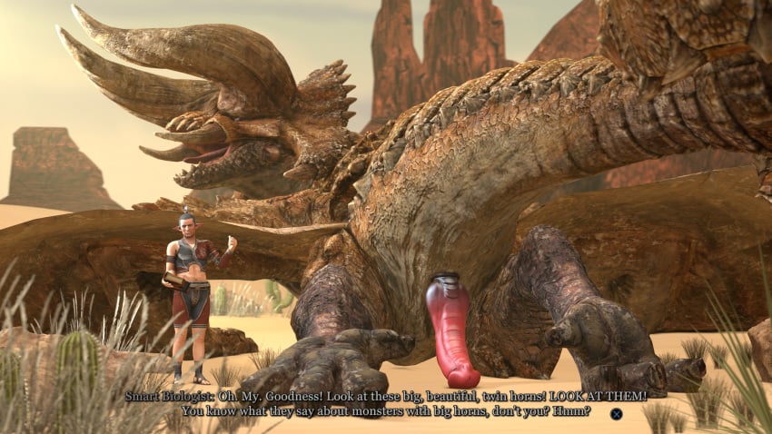 16:9 2020 3d 4k absurd_res ass capcom clothing diablos_(mh) dialogue dragon duo english_text feral flying_wyvern genitals hi_res horn human ivorylagiacrus looking_at_viewer male mammal monster_hunter open_mouth outside paws penis presenting presenting_hindquarters presenting_penis raised_tail scalie size_difference solo solo_focus source_filmmaker teeth text video_games widescreen wyvern