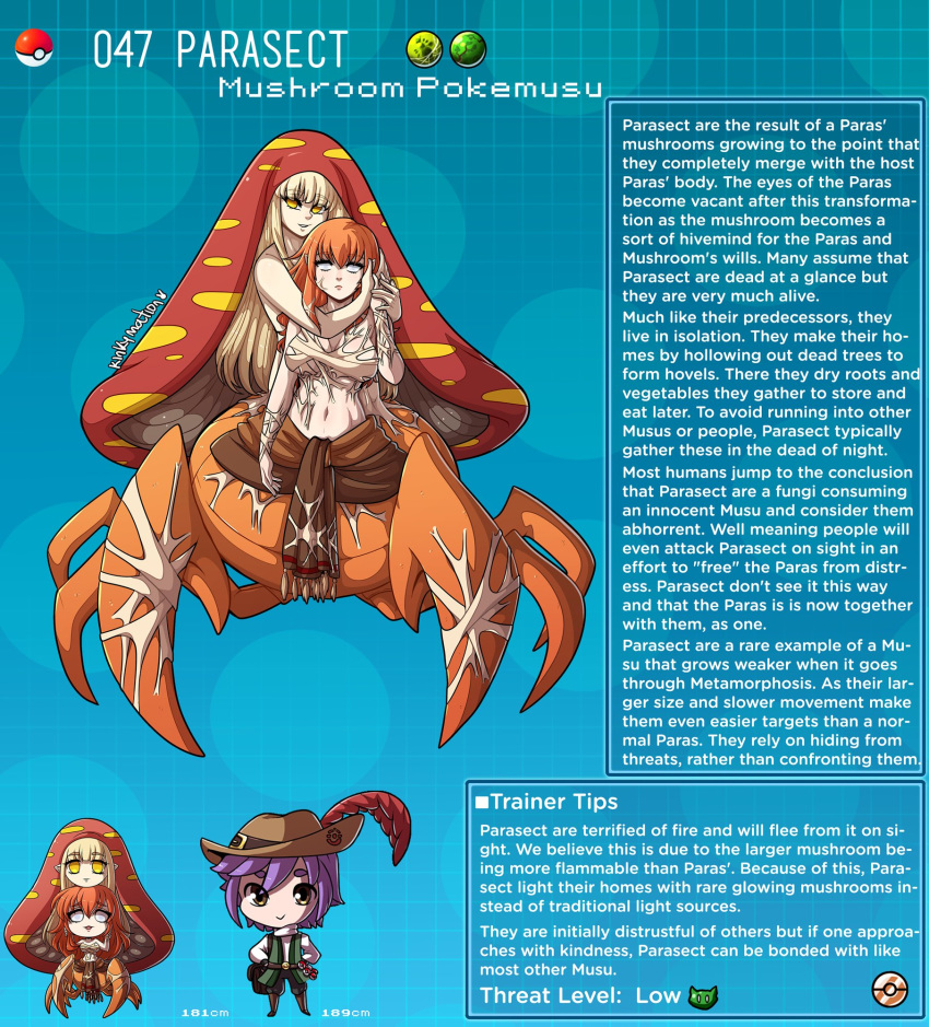 creature_index english_text highres kinkymation mushroom mushroom_humanoid nintendo page_47 page_number parasect parasite pokémon_(species) pokemon pokemon-girl_encyclopedia pokemorph pokemusu profile text text_box