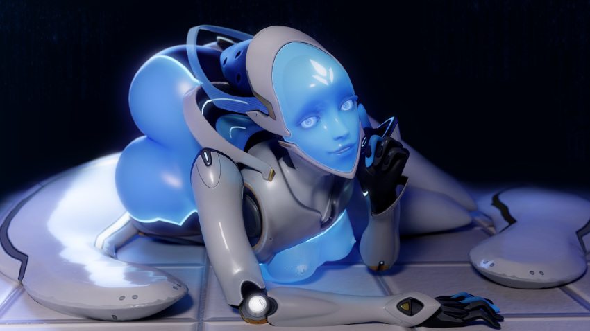 1girls 3d big_ass big_butt blender blizzard_entertainment breasts dat_ass echo_(overwatch) female female_only huge_ass huge_butt large_ass mrlolzies101 omnic on_side overwatch robot robot_girl seductive seductive_look seductive_smile small_breasts smiling smirk