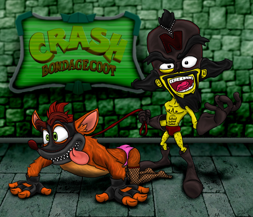 bandicoot bondage crash_(series) crash_bandicoot doctor_neo_cortex furry male_only neo_cortex open_mouth pink_thong thong tongue_out