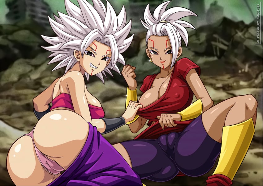 2girls alternate_version_at_source alternate_version_available back bangs bare_shoulders big_nipples black_eyes boobs boots breasts butt butt_focus caulifla cleavage clothed clothes clothing crop_top dat_ass dragon_ball dragon_ball_heroes dragon_ball_super earring female female_only genderswap gold_armlet gold_jewelry grin grinning hair_over_one_eye hi_res high_resolution highres hips human human_only kale kamin labia lesbian looking_at_another looking_at_viewer looking_back mind_control nipple_bulge nipple_slip nipples oren pale-skinned_female pale_skin pants pants_down parasitic_possession perky_breasts pink_areola pink_crop_top pink_panties pose possessed possession purple_pants red_markings saiyan sano-br shiny shiny_ass shiny_hair shiny_skin shiny_thighs shirt_pull shoulders sideboob simple_background skirt skirt_lift skirt_pull skirt_up smirk spiky_hair super_dragon_ball_heroes tan-skinned_female tan_skin thick thick_hips thick_legs thick_thighs thigh_gap thighs tuffle tuffleization universe_6/universe_7 universe_6_saiyan/universe_7_saiyan watermark white_hair wide_hips