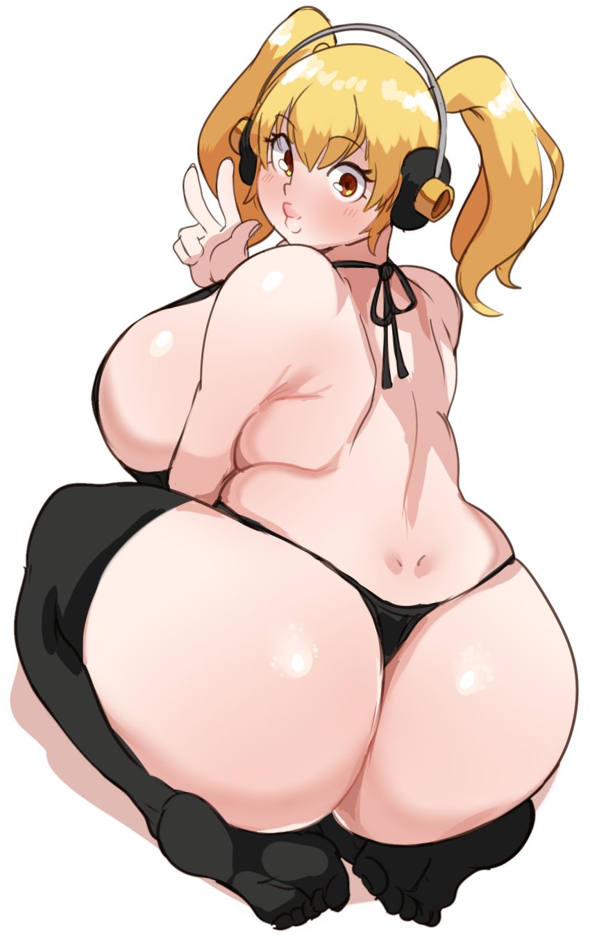 1girls big_breasts chubby chubby_female fat feet female female_focus female_only huge_ass huge_breasts huge_butt lightsource long_hair nitroplus overweight overweight_female super_pochaco tagme